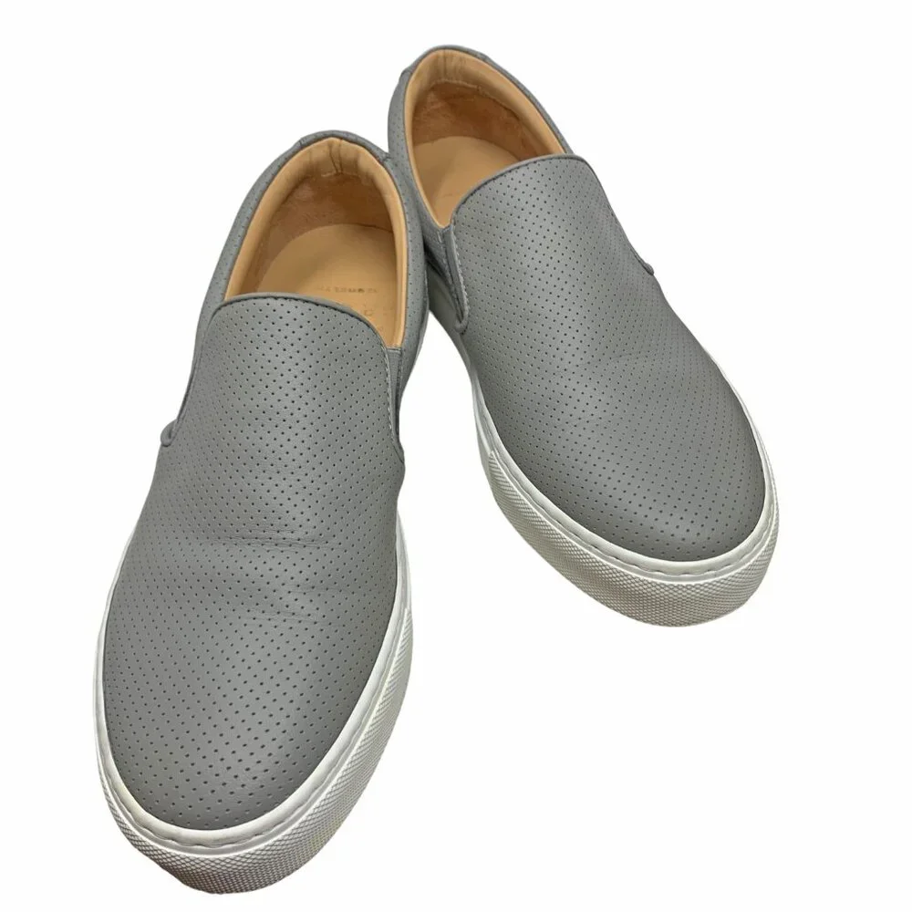 Greats Brooklyn Wooster Perforated‎ Italian Leather Slip On Sneakers